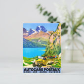 Zwitserland Alps per bus, vintage-reis Briefkaart (Staand voorkant)