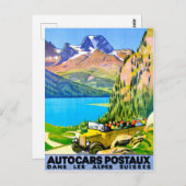 Zwitserland Alps per bus, vintage-reis Briefkaart (Voorkant / Achterkant)