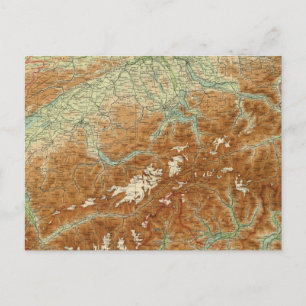 Zwitserland Atlas-kaart Briefkaart