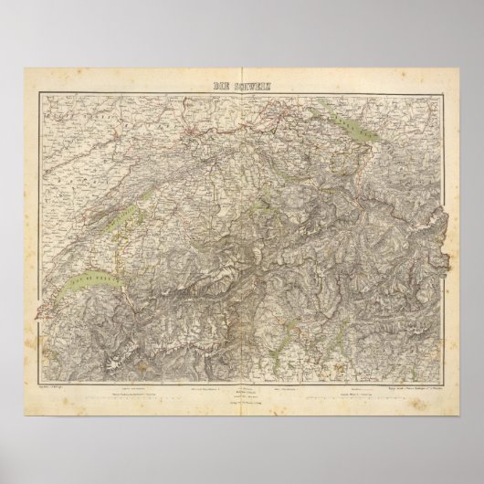 Zwitserland Atlas-kaart Poster (Voorkant)
