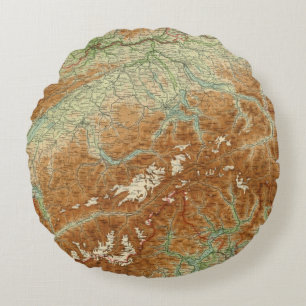 Zwitserland Atlas-kaart Rond Kussen