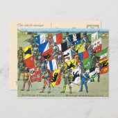 Zwitserland, Banners van de 22 Zwitserse kantons Briefkaart (Voorkant / Achterkant)