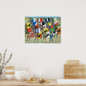 Zwitserland, Banners van de 22 Zwitserse kantons Poster (Keuken)