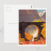 Zwitserland bergen,  vliegreizen briefkaart (Voorkant / Achterkant)