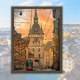 Zwitserland Bern Pencil Travel City Briefkaart