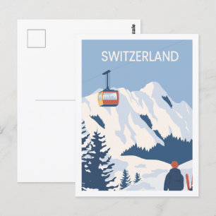 Zwitserland Beroemde Reisplaats Illustratie Briefkaart