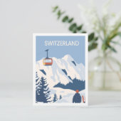 Zwitserland Beroemde Reisplaats Illustratie Briefkaart (Staand voorkant)