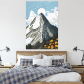Zwitserland besneeuwde berg canvas afdruk (Insitu (Slaapkamer))