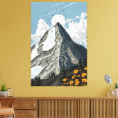 Zwitserland besneeuwde berg canvas afdruk (Insitu (Woonkamer))