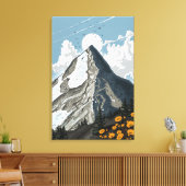 Zwitserland besneeuwde berg canvas afdruk (Insitu (Woonkamer))
