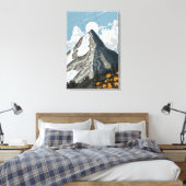 Zwitserland besneeuwde berg canvas afdruk (Insitu (Slaapkamer))