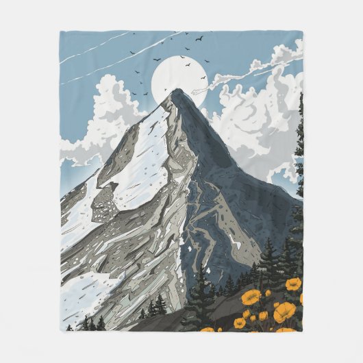 Zwitserland besneeuwde berg fleece deken (Voorkant)