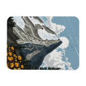 Zwitserland besneeuwde berg magneet (Horizontaal)