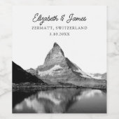 Zwitserland Bruiloft Zermatt Matterhorn Favor Wijn Etiket (Enkel label)