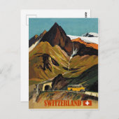 Zwitserland busreis, reis vintage briefkaart (Voorkant / Achterkant)