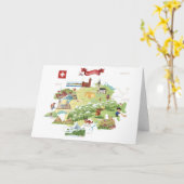 Zwitserland Cartoon Map Kaart (Gele Bloem)