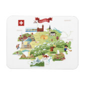 Zwitserland Cartoon Map Magneet (Horizontaal)