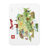 Zwitserland Cartoon Map Magneet (Verticaal)