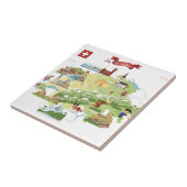 Zwitserland Cartoon Map Tegeltje (Zijkant)
