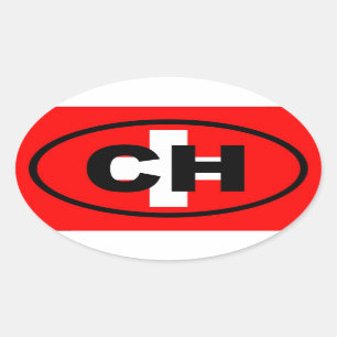 Zwitserland CH Europees Ovale Sticker