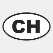 Zwitserland - CH - Europees Ovale Sticker (Voorkant)