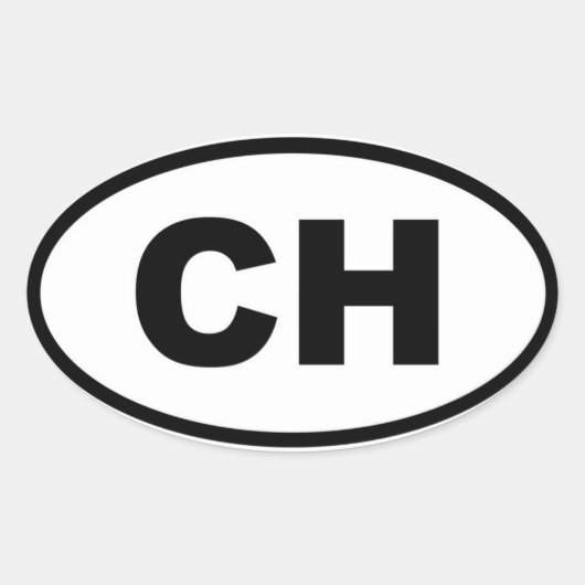 Zwitserland - CH - Europees Ovale Sticker (Voorkant)