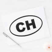 Zwitserland - CH - Europees Ovale Sticker (Envelop)