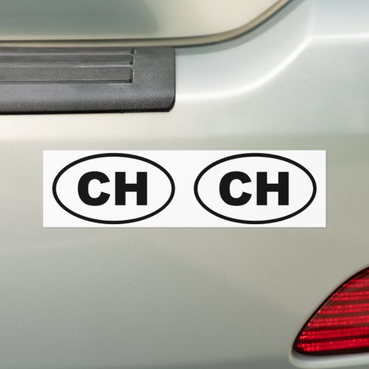 Zwitserland CH Europese ovaal Bumpersticker (Op auto)
