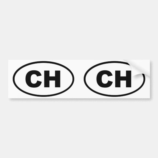 Zwitserland CH Europese ovaal Bumpersticker (Voorkant)