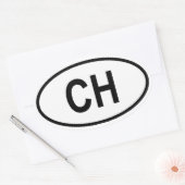 Zwitserland "CH" Ovale Sticker (Envelop)