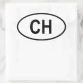 Zwitserland "CH" Ovale Sticker (Tas)