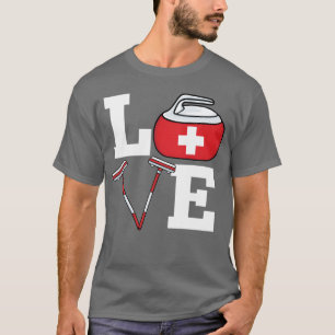 Zwitserland Curling Bezem IJssporten Zwitserland V T-shirt