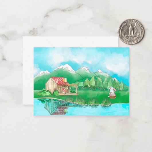 Zwitserland Cute Bunny Notitiekaartje (Voorkant / Achterkant in situ)