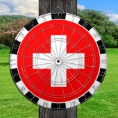 Zwitserland-dartboard en Zwitserse vlag/spelraad Dartbord
