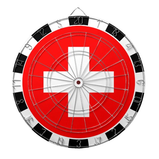 Zwitserland-dartboard en Zwitserse vlag/spelraad Dartbord (Voorkant)