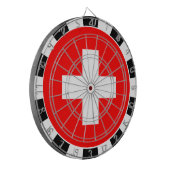 Zwitserland-dartboard en Zwitserse vlag/spelraad Dartbord (Voorkant Links)