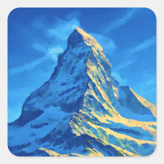 Zwitserland De Matterhorn Vierkante Sticker (Voorkant)
