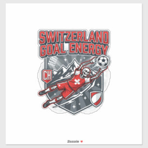 Zwitserland Doel Energie Skelet Aanvaller Naties B Sticker
