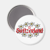 Zwitserland Edelweiss Button Magneet (Voorkant / Achterkant)