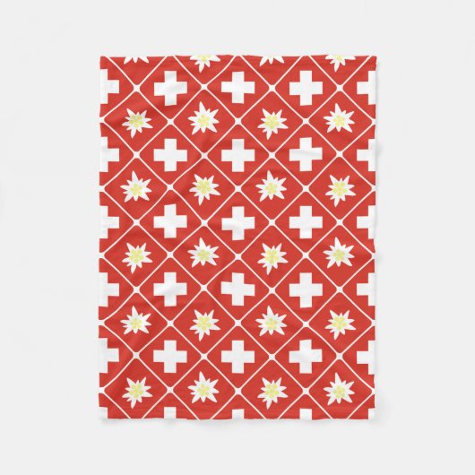 Zwitserland Edelweiss-patroon Fleece Deken (Voorkant)