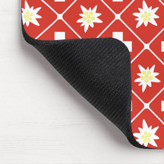 Zwitserland Edelweiss-patroon Muismat (Hoek)