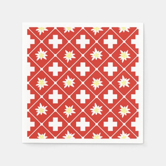 Zwitserland Edelweiss patroon Servet (Voorkant)