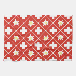 Zwitserland Edelweiss-patroon Theedoek