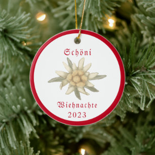 Zwitserland Edelweiss Schweiz SWISS Suisse Keramisch Ornament