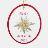 Zwitserland Edelweiss Schweiz SWISS Suisse Keramisch Ornament (Links)
