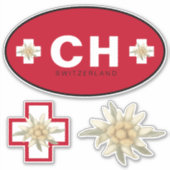 Zwitserland Edelweiss Schweiz SWISS Suisse Sticker (Voorkant)