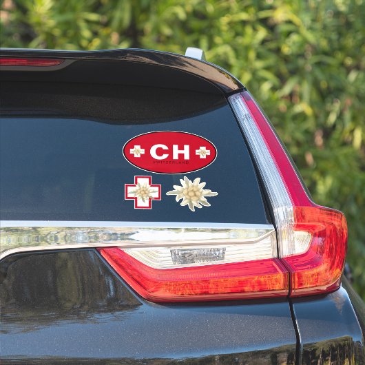 Zwitserland Edelweiss Schweiz SWISS Suisse Sticker (Auto Zijkant)