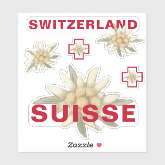Zwitserland Edelweiss Schweiz SWISS Suisse Sticker (Vel)