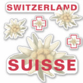 Zwitserland Edelweiss Schweiz SWISS Suisse Sticker (Voorkant)