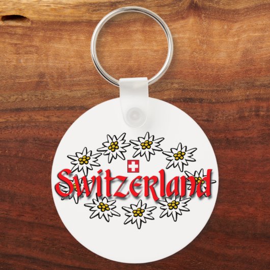 Zwitserland Edelweiss Sleutelhanger (Voorkant)